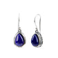 Boucles d'oreilles Goutte pierre bleue, bijou en alliage plaqué argent