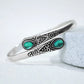 Bracelet bangle ouvert en pierre naturelle agate verte