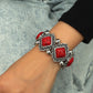 Bracelet bohème en pierre naturelle "jaspe rouge"