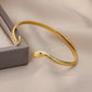 Bracelet jonc serpent, bijou en acier inoxydable doré