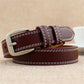 Ceinture fine, brun café, en cuir véritable