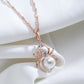 Collier Araignée, bijou en alliage plaqué or 585 (14 carats), en acrylique et en zircons naturels