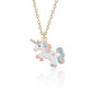 Collier Licorne, bijou en émail et en acier inoxydable doré