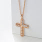 Collier Croix de Jésus avec zircons, bijou en alliage plaqué or 585 (14 carats) et en zircons naturels