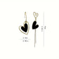 Boucles d'oreilles Coeurs, dépareillées, bijou en acier inoxydable et en émail