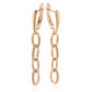 Boucles d'oreilles pendantes anneaux et zircons, bijou en plaqué or rose et en zircons naturels