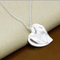 Collier pendentif Double Coeur, bijou en plaqué argent, chaîne maille forçat