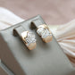 Boucles d'oreilles roses, bijou en plaqué or rose et or blanc 585 (14 carats)