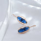 Boucles d'oreilles Tourmaline bleue, bijou en plaqué or 585 (14 carats) et en zircons naturels