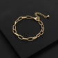 Bracelet à gros maillons ovales, bijou en acier inoxydable doré