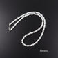 Collier de perles beige ivoire, bijou en acrylique